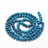 Drawbench Opaque Glass Beads Strands, Dyed, Round, Deep Sky Blue, 8~8.5mm, Hole: 1.5mm, about 105pcs/strand, 31.8 inch(80.7cm)