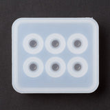 DIY Globe Sphere Silicone Molds, Resin Casting Molds, For UV Resin, Epoxy Resin Jewelry Making, Rectangle, White, 80.5x69.5x18mm, Inner Diameter: 7.5mm