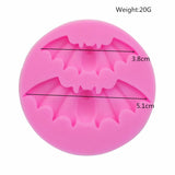 Food Grade Silicone Molds, Fondant Molds, For DIY Cake Decoration, Chocolate, Candy, UV Resin & Epoxy Resin Jewelry Making, Bat, Pink, 56x8mm, Inner Diameter: 38~51mm