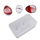 DIY Silicone Pendant Molds, Resin Casting Molds, For UV Resin, Epoxy Resin Jewelry Making, Egg, White, 114x70x34mm, Inner Diameter: 16mm/20mm/25mm