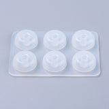 Silicone Bead Molds, Resin Casting Molds, For UV Resin, Epoxy Resin Jewelry Making, Round, White, 7.6x5.1x1cm, Hole: 6.5mm, Inner Size: 14mm, Inner Size: 14mm