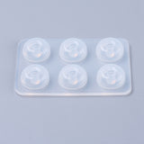 Silicone Bead Molds, Resin Casting Molds, For UV Resin, Epoxy Resin Jewelry Making, Round, White, 6.1x4.1x0.7cm, Hole: 5mm, Inner Size: 11mm