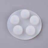 Silicone Molds, Sphere Molds, Resin Casting Molds, For UV Resin, Epoxy Resin Jewelry Making, Ball, White, 66x15mm, Hole: 8mm