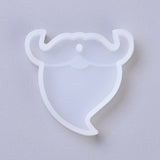 Pendant Silicone Molds, Resin Casting Molds, For UV Resin, Epoxy Resin Jewelry Making, Christmas Mustache, White, 46x48x8mm