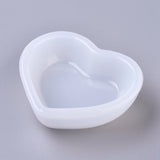 DIY Heart Dish Silicone Molds, Resin Casting Molds, For UV Resin, Epoxy Resin Jewelry Making, White, 72x83x25mm, Inner Size: 57x72mm and 41x51mm.