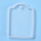 Pendant Silicone Molds, Resin Casting Molds, For UV Resin, Epoxy Resin Jewelry Making, Receangle, White, Inner Size: 8x5.7x1.2cm, Hole: 0.5cm