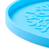 DIY Cup Mat Silicone Molds, Resin Casting Molds, For UV Resin, Epoxy Resin Jewelry Making, Flat Round with Tree of Life, Light Sky Blue, 110x7mm, Inner Diameter: 106mm