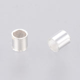 1700pcs 1.5mm Brass Tube Crimp End Beads, Cadmium Free & Lead Free, Silver Color Plated, hole: 1mm,1700pcs/10g