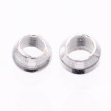 Brass Crimp Beads, Cadmium Free & Nickel Free & Lead Free, Barrel, Silver Color Plated, about 2mm in diameter, 1.2mm long, Hole: about 1.2mm, about 909pcs/10g