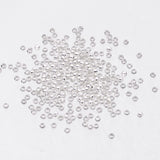 Brass Crimp Beads, Cadmium Free & Nickel Free & Lead Free, Barrel, Silver Color Plated, about 2mm in diameter, 1.2mm long, Hole: about 1.2mm, about 909pcs/10g