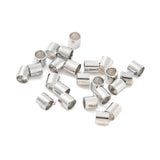 2MM Platinum Plated Tube Crimp Beads, Cadmium Free & Lead Free, Brass Beads, about 2mm wide, 2mm long, hole: 1.5mm, about 900pcs/10g