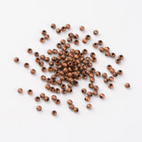 Iron Spacer Beads, Nickel Free, Round, Red Copper, about 3mm in diameter, 3mm thick, hole: 1.2mm, about 461pcs/20g