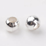 Iron Spacer Beads, Round, Silver Color Plated, 3mm in diameter, 3mm thick, Hole: 1.2mm, about 808pcs/40g