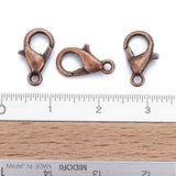 Red Copper Tone Zinc Alloy Lobster Claw Clasps, Parrot Trigger Clasps, Cadmium Free & Nickel Free & Lead Free, 12x6mm, Hole: 1.5mm, 50pc/Set