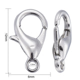 Zinc Alloy Lobster Claw Clasps, Parrot Trigger Clasps, Cadmium Free & Lead Free, Platinum, 12x6mm, Hole: 1.2mm, 100pcs/Set