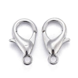 Zinc Alloy Lobster Claw Clasps, Parrot Trigger Clasps, Cadmium Free & Lead Free, Platinum, 12x6mm, Hole: 1.2mm, 100pcs/Set