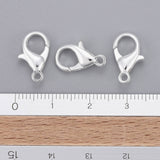 Silver Color Plated Alloy Lobster Claw Clasps, Parrot Trigger Clasps for DIY Metal Jewelry, Cadmium Free & Lead Free, Size: about 8mm wide, 14mm long, hole: 1.5mm, 100pcs/Set