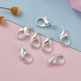 Silver Color Plated Alloy Lobster Claw Clasps, Parrot Trigger Clasps for DIY Metal Jewelry, Cadmium Free & Lead Free, Size: about 8mm wide, 14mm long, hole: 1.5mm, 100pcs/Set