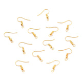 Iron Earring Hooks, with Horizontal Loop, Dangle Earring Findings, Nickel Free, Golden, 17~19x18mm, Hole: 2mm, Pin: 0.6mm, 50pcs/Set