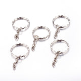 Iron Split Key Rings, Keychain Clasp Findings, Platinum, 21mm, 50pc/Set