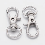 Alloy Swivel Lobster Claw Clasps, Swivel Snap Hook, Platinum Color, 30.5x11mm, Hole: 5x10mm, 20pcs/Set