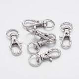 Alloy Swivel Lobster Claw Clasps, Swivel Snap Hook, Platinum Color, 30.5x11mm, Hole: 5x10mm, 20pcs/Set