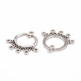 Antique Silver Tibetan Style Ring Chandelier Component Links for Dangle Earring Making, Lead Free and Cadmium Free and Nickel Free, 26x25x2mm, Hole: 1.5mm, 20pc/Set