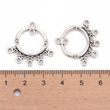 Antique Silver Tibetan Style Ring Chandelier Component Links for Dangle Earring Making, Lead Free and Cadmium Free and Nickel Free, 26x25x2mm, Hole: 1.5mm, 20pc/Set