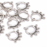 Antique Silver Tibetan Style Ring Chandelier Component Links for Dangle Earring Making, Lead Free and Cadmium Free and Nickel Free, 26x25x2mm, Hole: 1.5mm, 20pc/Set