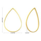 Brass Linking Rings, teardrop, Golden Color, about 17mm wide, 25mm long, 1mm thick, 50pc/Set