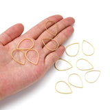 Brass Linking Rings, teardrop, Golden Color, about 17mm wide, 25mm long, 1mm thick, 50pc/Set