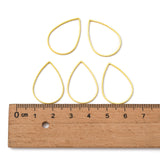 Brass Linking Rings, teardrop, Golden Color, about 17mm wide, 25mm long, 1mm thick, 50pc/Set