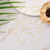 Brass Linking Rings, teardrop, Golden Color, about 17mm wide, 25mm long, 1mm thick, 50pc/Set