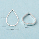 Brass Linking Rings, Teardrop, Silver Color Plated, about 7mm wide, 11mm long, 1mm thick, 100pc/Set