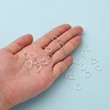 Brass Linking Rings, Teardrop, Silver Color Plated, about 7mm wide, 11mm long, 1mm thick, 100pc/Set