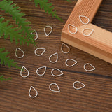 Brass Linking Rings, Teardrop, Silver Color Plated, about 7mm wide, 11mm long, 1mm thick, 100pc/Set