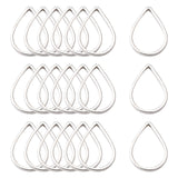 Brass Linking Rings, Teardrop, Silver Color Plated, about 7mm wide, 11mm long, 1mm thick, 100pc/Set