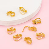 Brass Clip-on Earring Findings for Non-Pierced Ears, Golden, about 6mm wide, 13mm long, 8mm thick, 20pc/Set