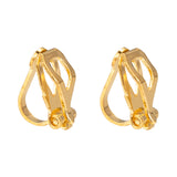 Brass Clip-on Earring Findings for Non-Pierced Ears, Golden, about 6mm wide, 13mm long, 8mm thick, 20pc/Set