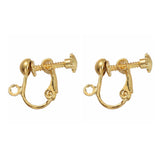 Brass Clip-on Earring Findingsfor non-pierced Ears, with Loop, Golden, Nickel Free, about 13.5mm wide, 17mm long, 5mm thick, Hole: about 1.2mm, 10pcs/Set