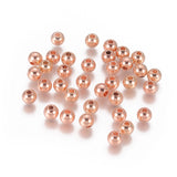 Brass Spacer Beads, Round, Rose Gold, 5mm, Hole: 1.5mm, 50pc/Set