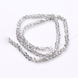 Electroplate Glass Beads Strands, Faceted(32 Facets), Roun, Gainsboro, 4mm, Hole: 1mm, about 98pcs/strand, 13.7 inch