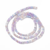 Electroplate Glass Beads Strands, AB Color Plated, Faceted, Abacus, Lilac, 3x2.5mm, Hole: 0.7mm, about 185pcs/strand, 17.32 inch(44cm)