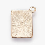 Alloy Enamel Pendants, Playing Card with Hearts, Golden, Red, 19x14x1.2mm, Hole: 1.7mm, 10pc/Set