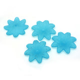 Transparent Acrylic Beads, Frosted, Flower, Mixed Color, 18x17.5x4.5mm, Hole: 1.5mm, 100pc/Set