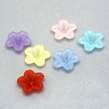 Transparent Acrylic Beads, Frosted, Flower, Mixed Color, 18x17.5x4.5mm, Hole: 1.5mm, 100pc/Set