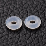 Rubber O Rings, Donut Spacer Beads, Fit European Clip Stopper Beads, Clear, 6x2mm, Hole: 3mm, 25pc/Set