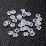 Rubber O Rings, Donut Spacer Beads, Fit European Clip Stopper Beads, Clear, 6x2mm, Hole: 3mm, 25pc/Set