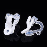 Plastic Clip-on Earring Findings, White, 14x9x13mm, 20pcs/Set