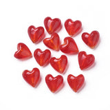 Handmade Silver Foil Glass Beads, Heart, Red, 20x20x13mm, Hole: 2mm, 10pc/Set